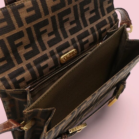 Fendi Tobacco Monogram Zucca Canvas Shoulder Bag - Picture 6 of 13